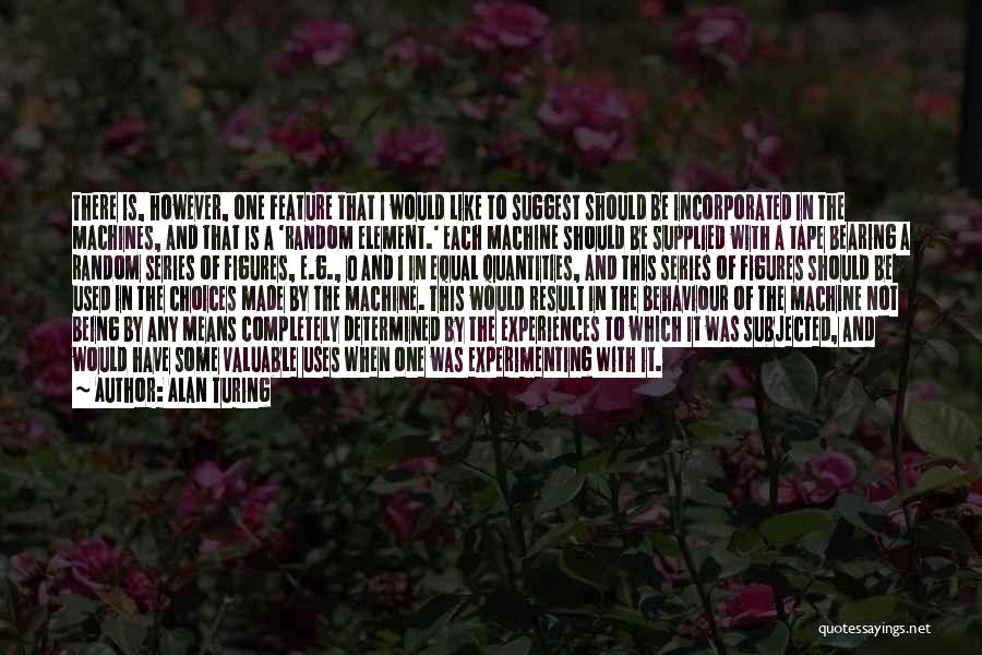 Alan Turing Quotes: There Is, However, One Feature That I Would Like To Suggest Should Be Incorporated In The Machines, And That Is