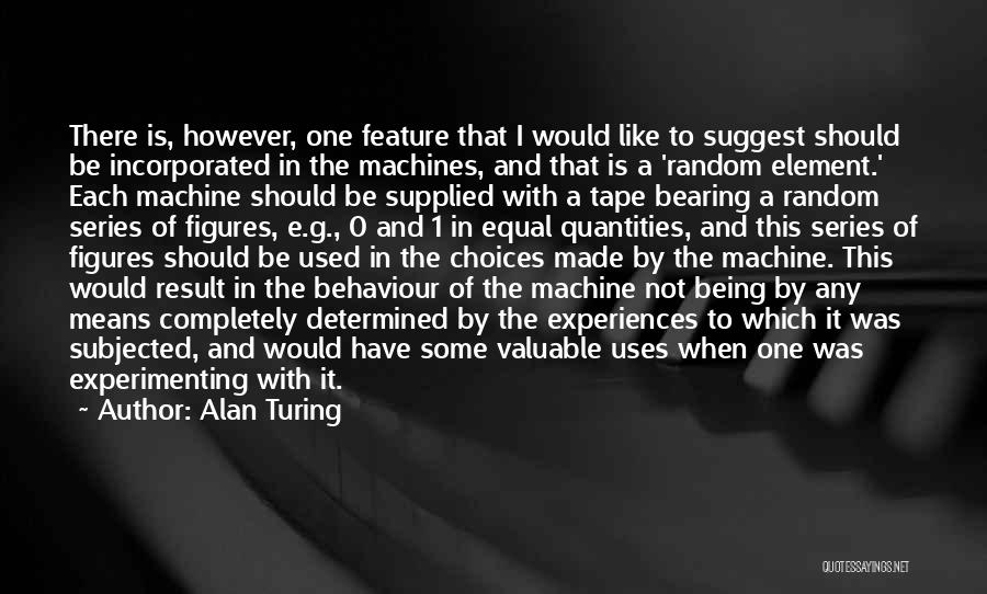 Alan Turing Quotes: There Is, However, One Feature That I Would Like To Suggest Should Be Incorporated In The Machines, And That Is