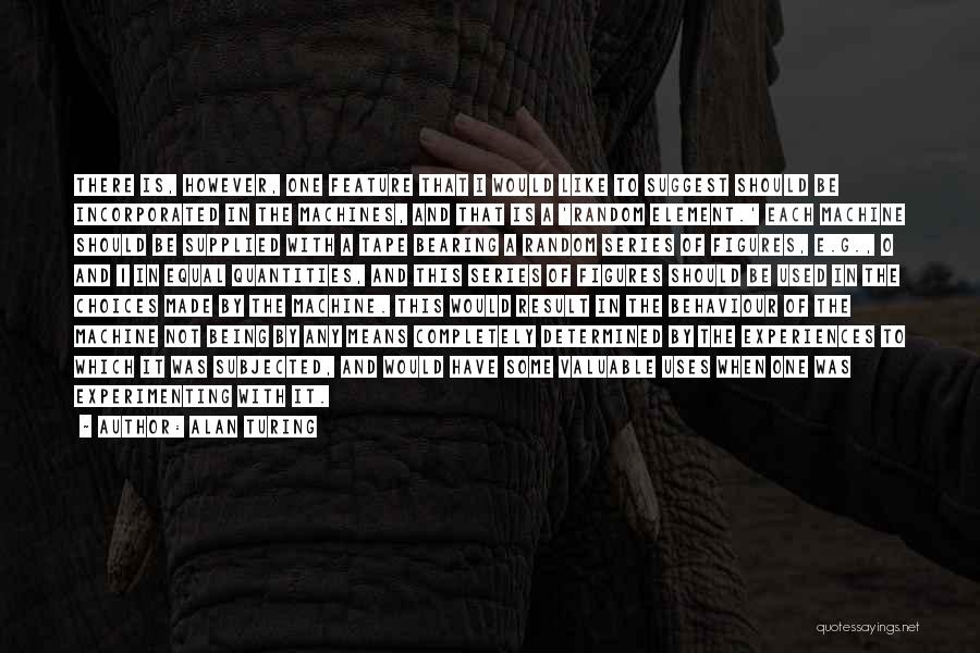 Alan Turing Quotes: There Is, However, One Feature That I Would Like To Suggest Should Be Incorporated In The Machines, And That Is