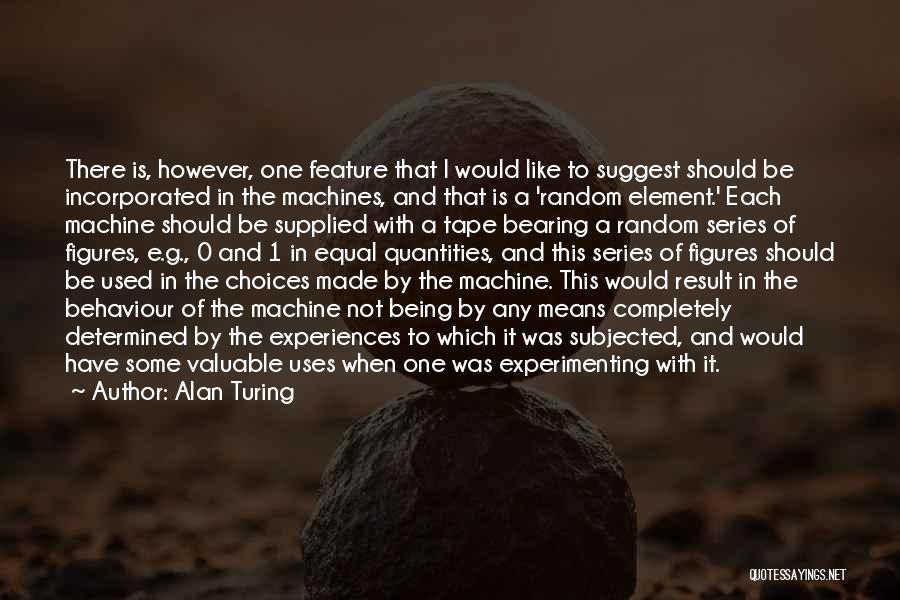 Alan Turing Quotes: There Is, However, One Feature That I Would Like To Suggest Should Be Incorporated In The Machines, And That Is