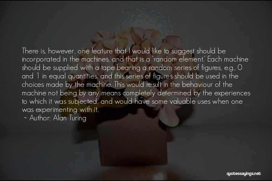 Alan Turing Quotes: There Is, However, One Feature That I Would Like To Suggest Should Be Incorporated In The Machines, And That Is