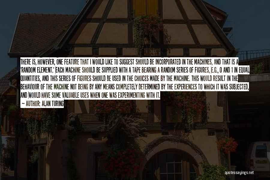 Alan Turing Quotes: There Is, However, One Feature That I Would Like To Suggest Should Be Incorporated In The Machines, And That Is