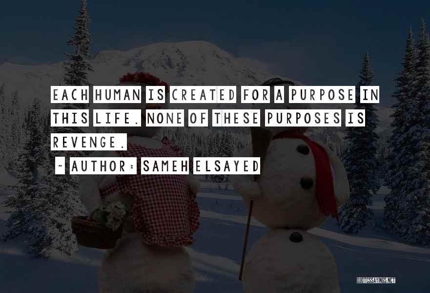Sameh Elsayed Quotes: Each Human Is Created For A Purpose In This Life. None Of These Purposes Is Revenge.