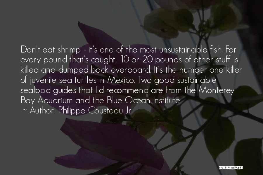 Philippe Cousteau Jr. Quotes: Don't Eat Shrimp - It's One Of The Most Unsustainable Fish. For Every Pound That's Caught, 10 Or 20 Pounds