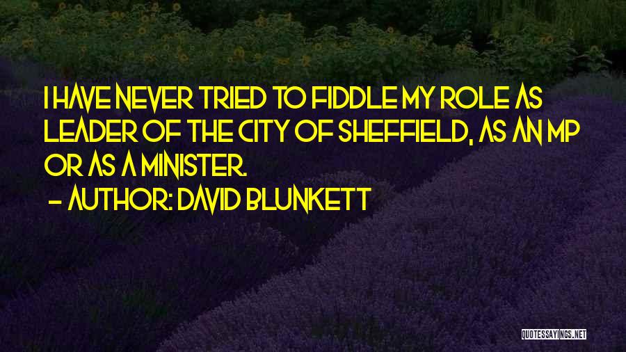 David Blunkett Quotes: I Have Never Tried To Fiddle My Role As Leader Of The City Of Sheffield, As An Mp Or As