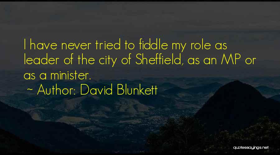 David Blunkett Quotes: I Have Never Tried To Fiddle My Role As Leader Of The City Of Sheffield, As An Mp Or As