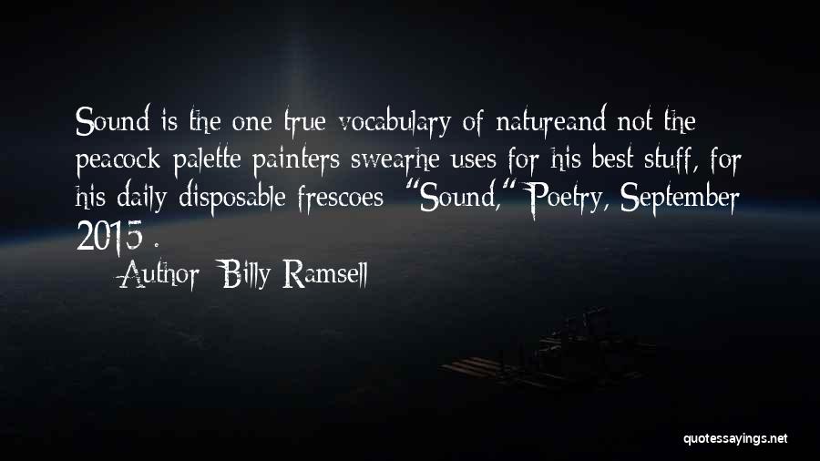 Billy Ramsell Quotes: Sound Is The One True Vocabulary Of Natureand Not The Peacock-palette Painters Swearhe Uses For His Best Stuff, For His