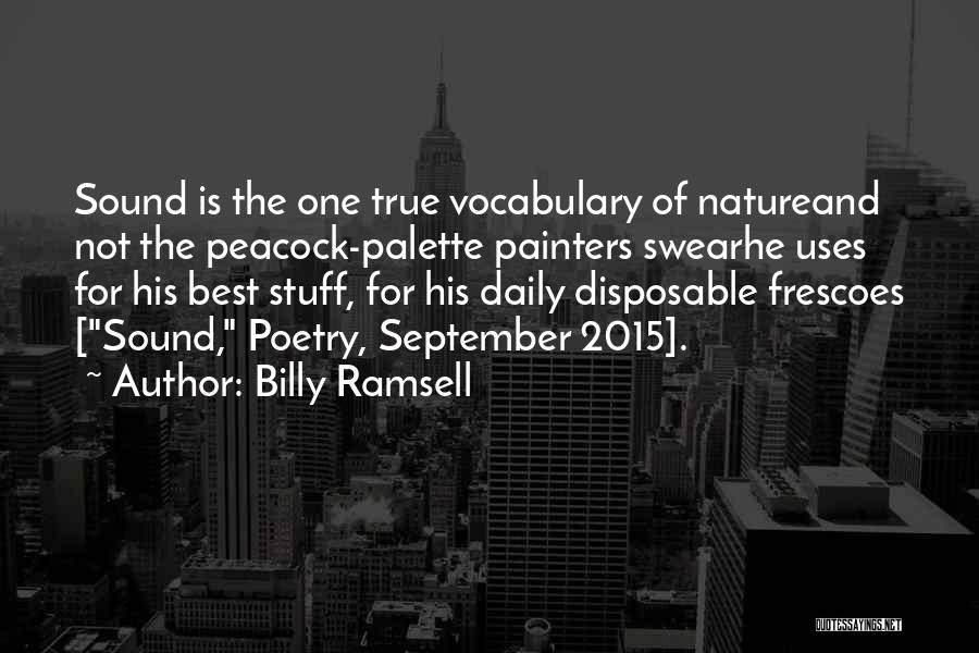 Billy Ramsell Quotes: Sound Is The One True Vocabulary Of Natureand Not The Peacock-palette Painters Swearhe Uses For His Best Stuff, For His