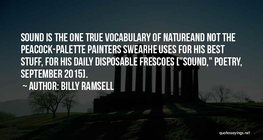 Billy Ramsell Quotes: Sound Is The One True Vocabulary Of Natureand Not The Peacock-palette Painters Swearhe Uses For His Best Stuff, For His