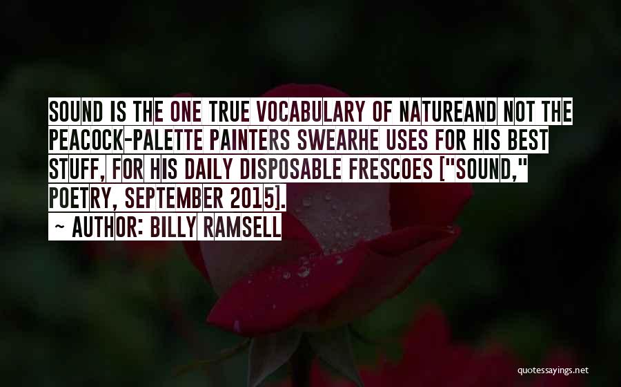 Billy Ramsell Quotes: Sound Is The One True Vocabulary Of Natureand Not The Peacock-palette Painters Swearhe Uses For His Best Stuff, For His