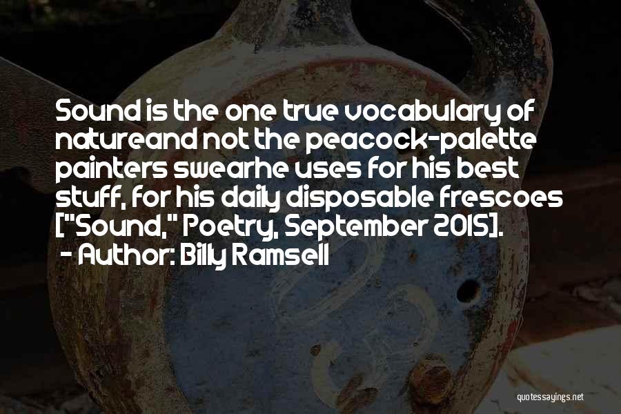 Billy Ramsell Quotes: Sound Is The One True Vocabulary Of Natureand Not The Peacock-palette Painters Swearhe Uses For His Best Stuff, For His