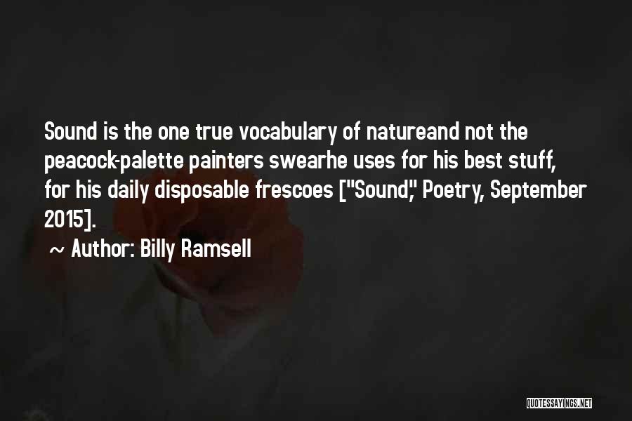 Billy Ramsell Quotes: Sound Is The One True Vocabulary Of Natureand Not The Peacock-palette Painters Swearhe Uses For His Best Stuff, For His