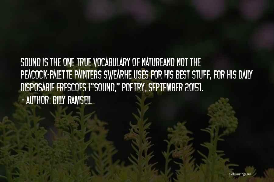 Billy Ramsell Quotes: Sound Is The One True Vocabulary Of Natureand Not The Peacock-palette Painters Swearhe Uses For His Best Stuff, For His