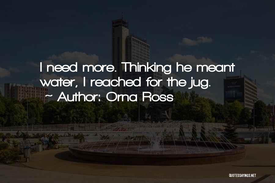 Orna Ross Quotes: I Need More. Thinking He Meant Water, I Reached For The Jug.