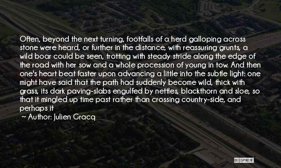 Julien Gracq Quotes: Often, Beyond The Next Turning, Footfalls Of A Herd Galloping Across Stone Were Heard, Or Further In The Distance, With