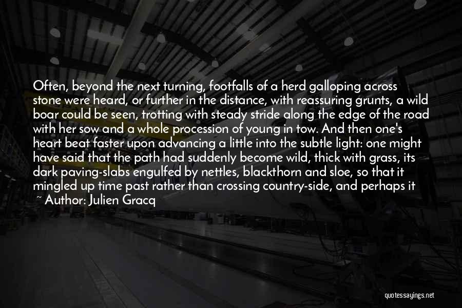 Julien Gracq Quotes: Often, Beyond The Next Turning, Footfalls Of A Herd Galloping Across Stone Were Heard, Or Further In The Distance, With