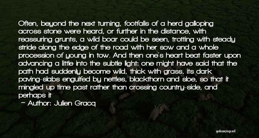 Julien Gracq Quotes: Often, Beyond The Next Turning, Footfalls Of A Herd Galloping Across Stone Were Heard, Or Further In The Distance, With