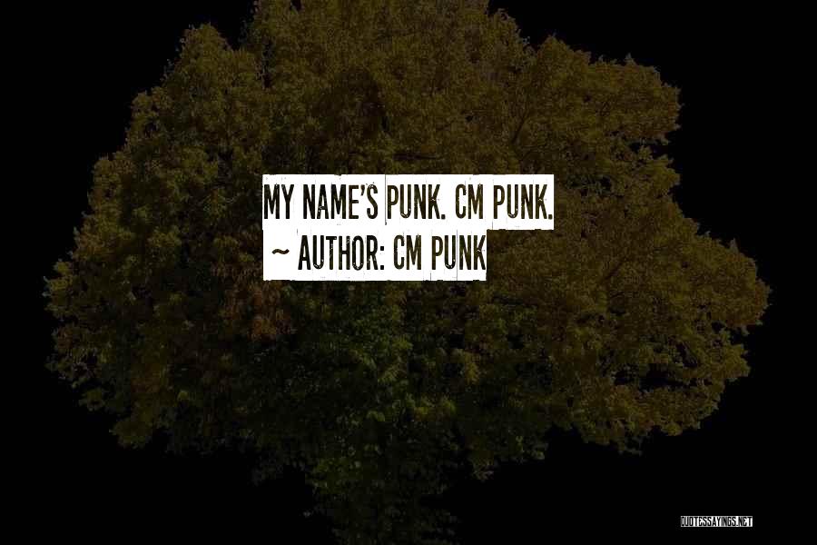 CM Punk Quotes: My Name's Punk. Cm Punk.