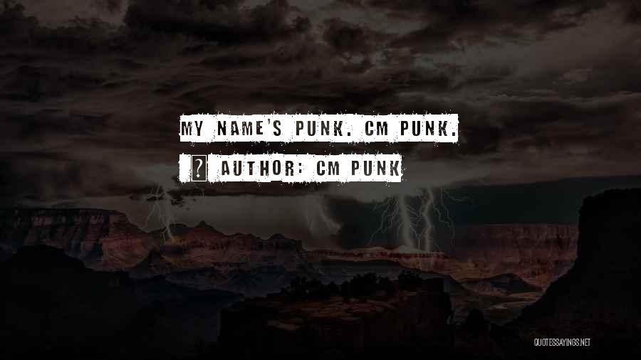 CM Punk Quotes: My Name's Punk. Cm Punk.