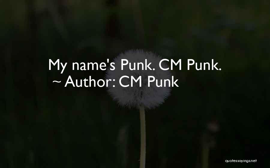 CM Punk Quotes: My Name's Punk. Cm Punk.