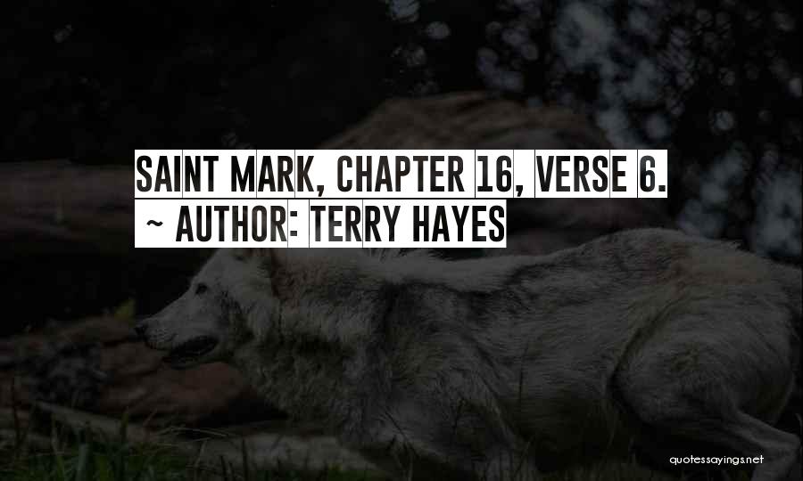 Terry Hayes Quotes: Saint Mark, Chapter 16, Verse 6.