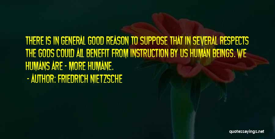 Friedrich Nietzsche Quotes: There Is In General Good Reason To Suppose That In Several Respects The Gods Could All Benefit From Instruction By