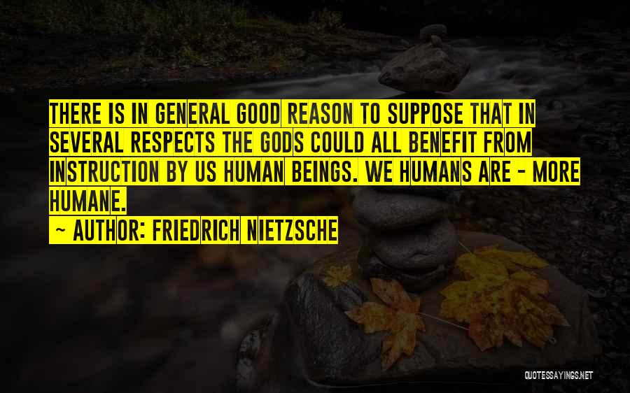 Friedrich Nietzsche Quotes: There Is In General Good Reason To Suppose That In Several Respects The Gods Could All Benefit From Instruction By