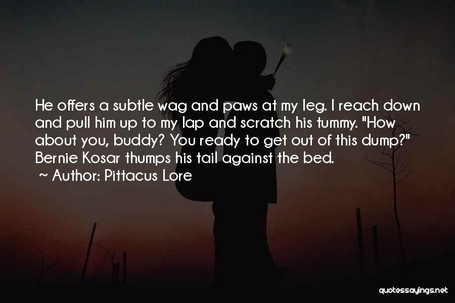 Pittacus Lore Quotes: He Offers A Subtle Wag And Paws At My Leg. I Reach Down And Pull Him Up To My Lap