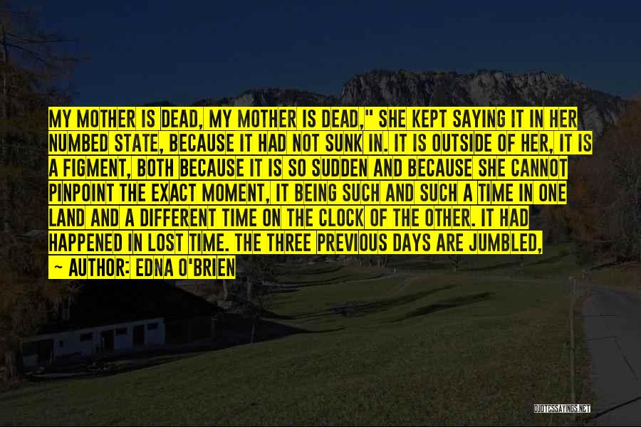 Edna O'Brien Quotes: My Mother Is Dead, My Mother Is Dead, She Kept Saying It In Her Numbed State, Because It Had Not