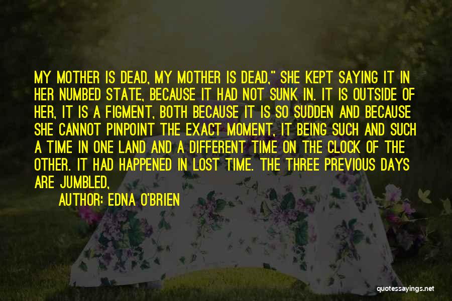 Edna O'Brien Quotes: My Mother Is Dead, My Mother Is Dead, She Kept Saying It In Her Numbed State, Because It Had Not