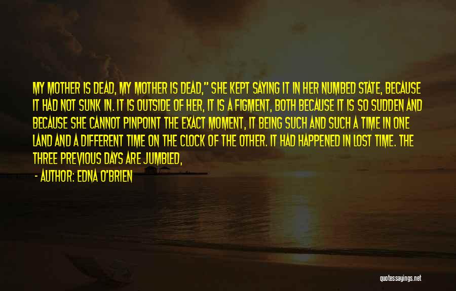 Edna O'Brien Quotes: My Mother Is Dead, My Mother Is Dead, She Kept Saying It In Her Numbed State, Because It Had Not