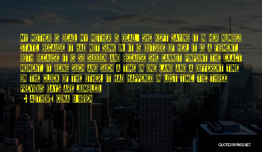 Edna O'Brien Quotes: My Mother Is Dead, My Mother Is Dead, She Kept Saying It In Her Numbed State, Because It Had Not