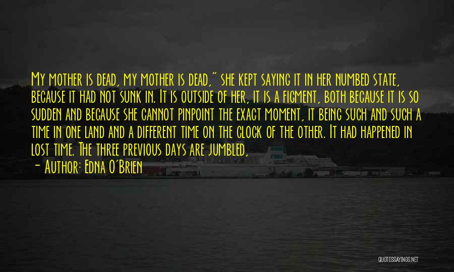Edna O'Brien Quotes: My Mother Is Dead, My Mother Is Dead, She Kept Saying It In Her Numbed State, Because It Had Not