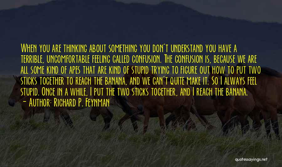 Richard P. Feynman Quotes: When You Are Thinking About Something You Don't Understand You Have A Terrible, Uncomfortable Feeling Called Confusion. The Confusion Is,