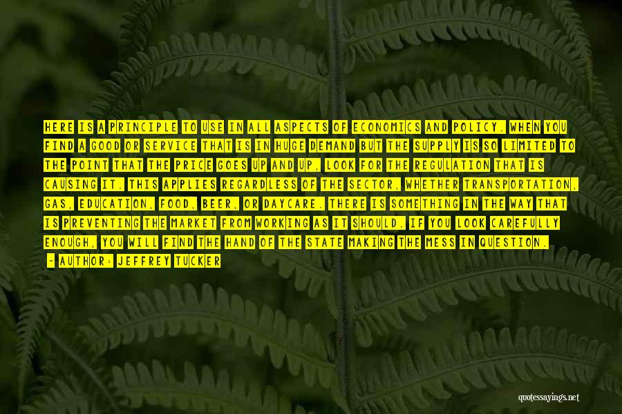 Jeffrey Tucker Quotes: Here Is A Principle To Use In All Aspects Of Economics And Policy. When You Find A Good Or Service