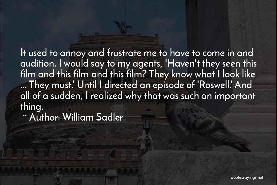 William Sadler Quotes: It Used To Annoy And Frustrate Me To Have To Come In And Audition. I Would Say To My Agents,