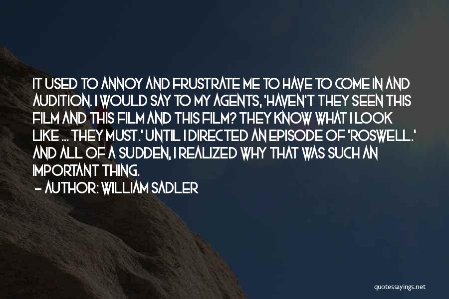 William Sadler Quotes: It Used To Annoy And Frustrate Me To Have To Come In And Audition. I Would Say To My Agents,