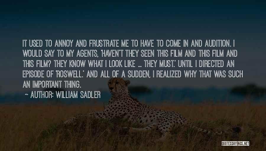 William Sadler Quotes: It Used To Annoy And Frustrate Me To Have To Come In And Audition. I Would Say To My Agents,