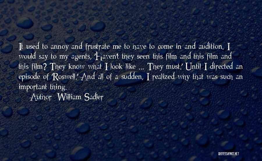 William Sadler Quotes: It Used To Annoy And Frustrate Me To Have To Come In And Audition. I Would Say To My Agents,