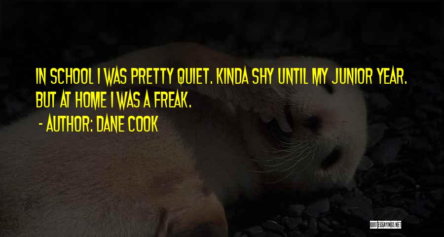 Dane Cook Quotes: In School I Was Pretty Quiet. Kinda Shy Until My Junior Year. But At Home I Was A Freak.
