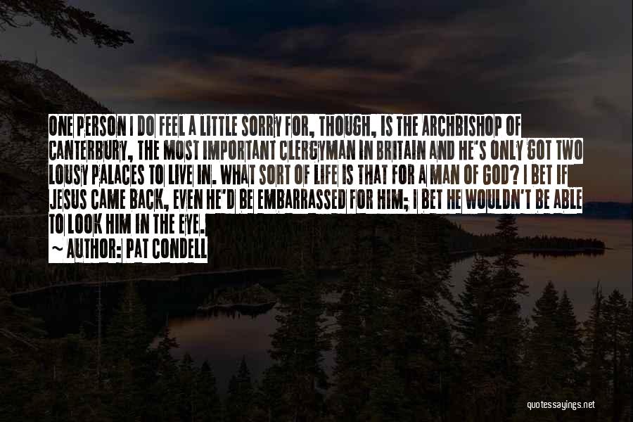 Pat Condell Quotes: One Person I Do Feel A Little Sorry For, Though, Is The Archbishop Of Canterbury, The Most Important Clergyman In