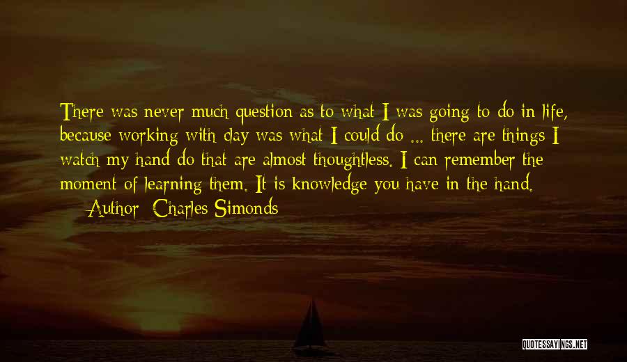 Charles Simonds Quotes: There Was Never Much Question As To What I Was Going To Do In Life, Because Working With Clay Was