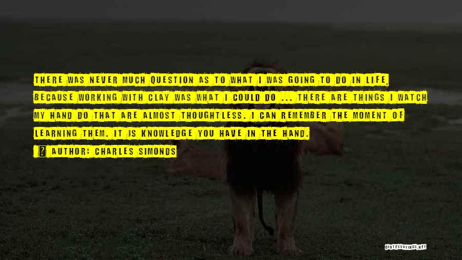 Charles Simonds Quotes: There Was Never Much Question As To What I Was Going To Do In Life, Because Working With Clay Was