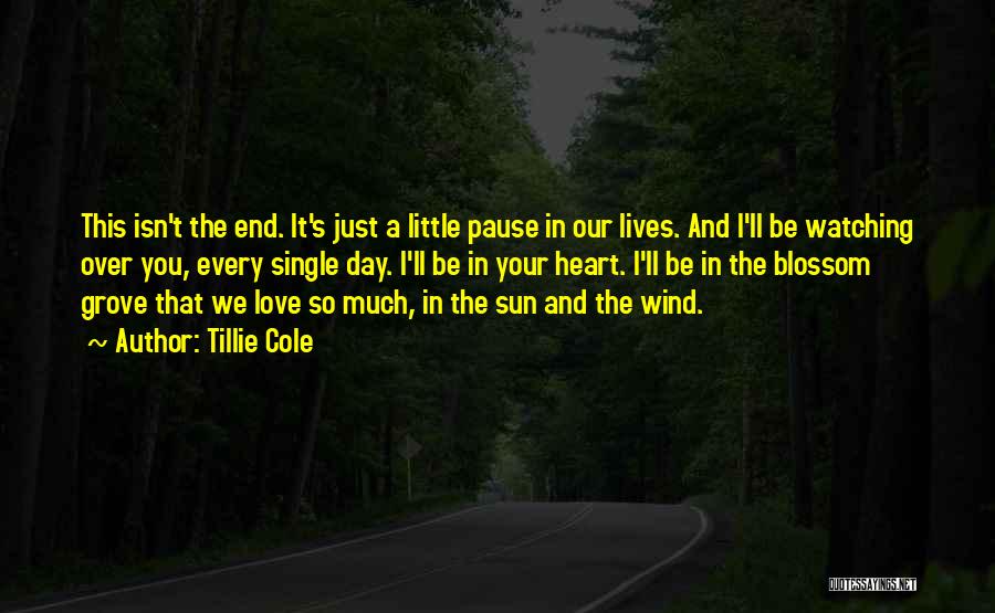 Tillie Cole Quotes: This Isn't The End. It's Just A Little Pause In Our Lives. And I'll Be Watching Over You, Every Single