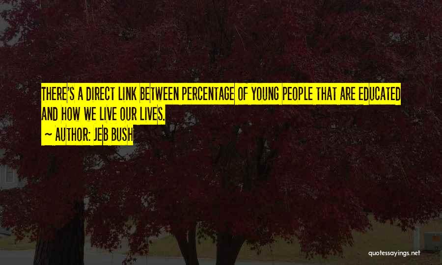 Jeb Bush Quotes: There's A Direct Link Between Percentage Of Young People That Are Educated And How We Live Our Lives.