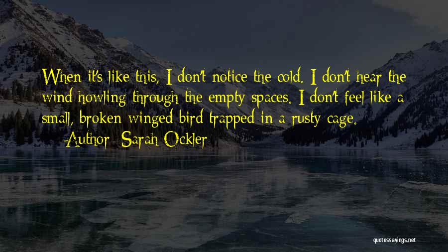 Sarah Ockler Quotes: When It's Like This, I Don't Notice The Cold. I Don't Hear The Wind Howling Through The Empty Spaces. I