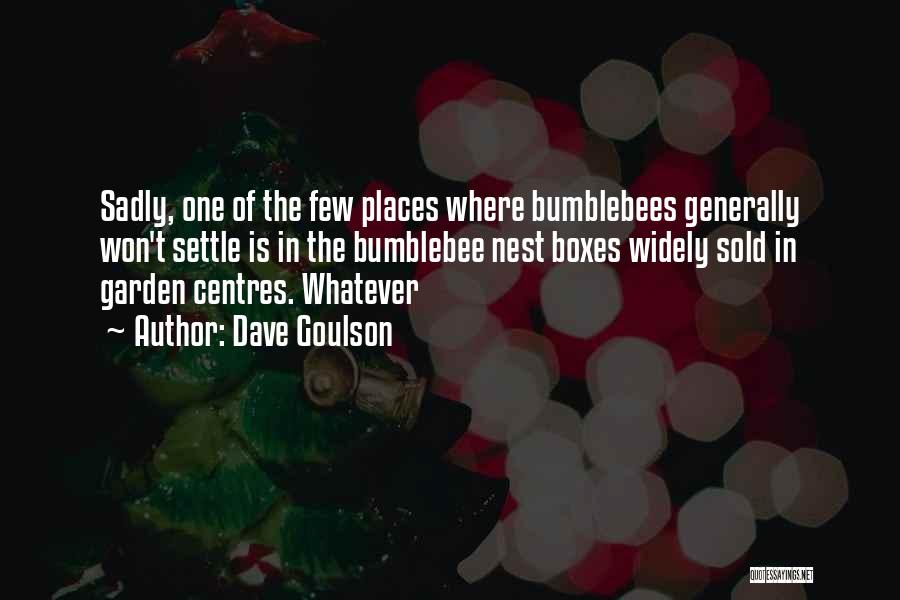 Dave Goulson Quotes: Sadly, One Of The Few Places Where Bumblebees Generally Won't Settle Is In The Bumblebee Nest Boxes Widely Sold In
