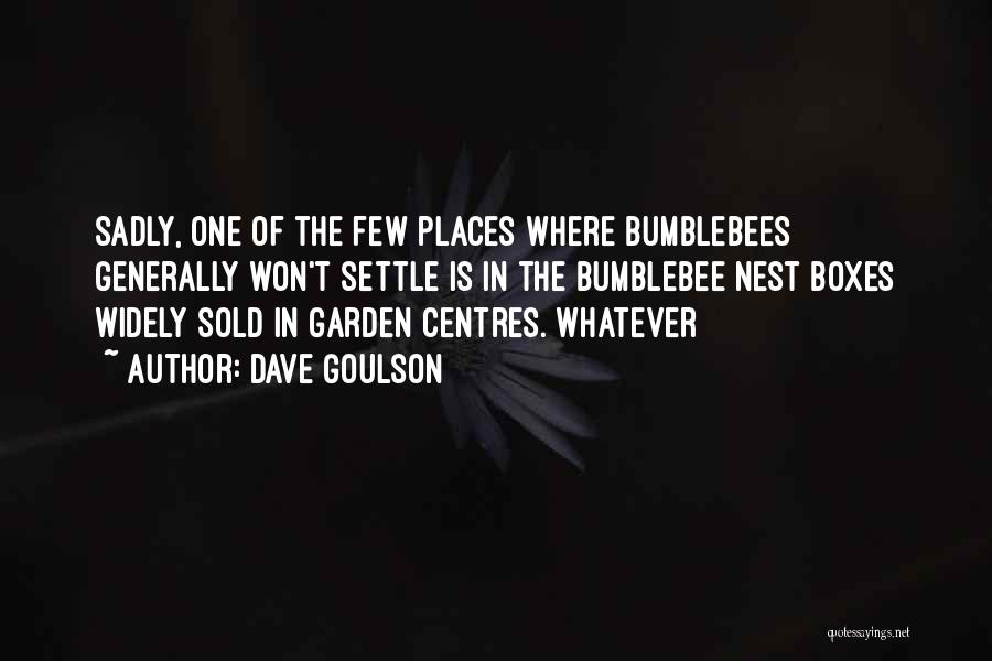 Dave Goulson Quotes: Sadly, One Of The Few Places Where Bumblebees Generally Won't Settle Is In The Bumblebee Nest Boxes Widely Sold In