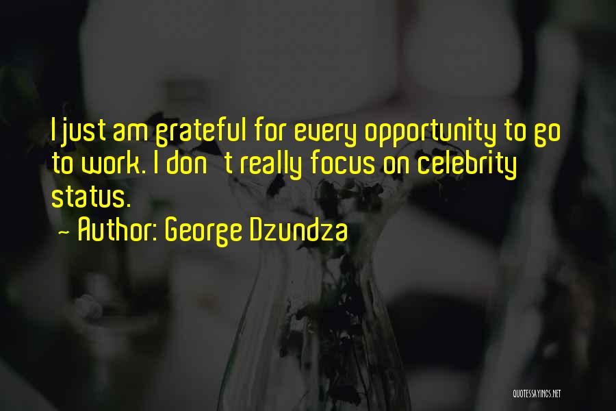 George Dzundza Quotes: I Just Am Grateful For Every Opportunity To Go To Work. I Don't Really Focus On Celebrity Status.