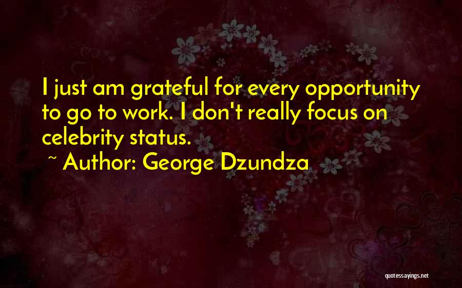 George Dzundza Quotes: I Just Am Grateful For Every Opportunity To Go To Work. I Don't Really Focus On Celebrity Status.